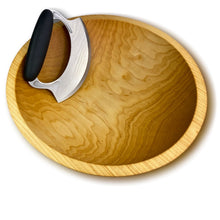 Load image into Gallery viewer, Wooden Salad Chopping Bowl & Chef's Mezzaluna, 15", #1 Quality - American Farmhouse Bowls