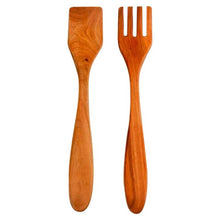 Load image into Gallery viewer, Wooden Salad Servers, Classic Fork and Paddle, 14&quot; - American Farmhouse Bowls
