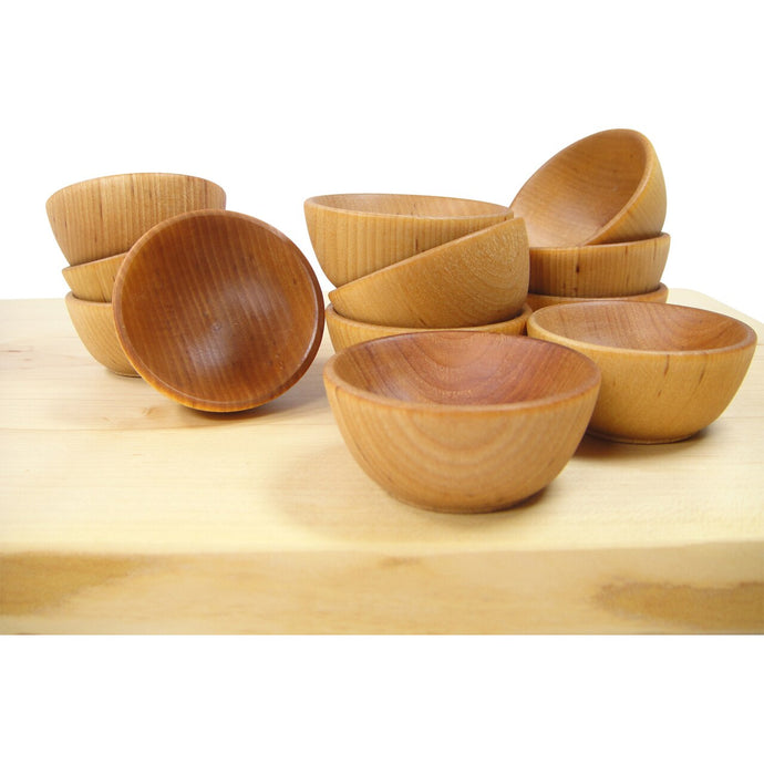 Mini Wooden Pinch Bowls (Condiment Cups, Prep Bowls), Set of 6 - American Farmhouse Bowls