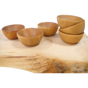 Mini Wooden Pinch Bowls (Condiment Cups, Prep Bowls), Set of 6 - American Farmhouse Bowls