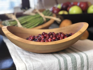 Wooden Bowl, Oval Cherry Salad Bowl, 12", #1 Quality - American Farmhouse Bowls